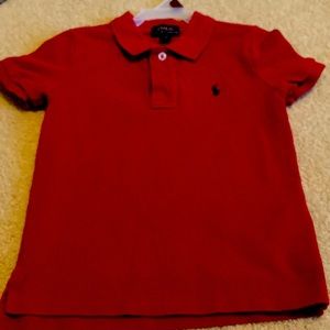 4t boys red polo